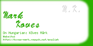 mark koves business card